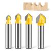 8mm Shank 90 Degree V Groove Template V-Groove V Grooving Router Bit Cleaning Flush Trim Corner Round Cove Box Bits Tools