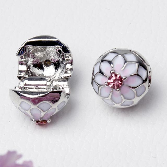 New Original Bead Alloy Love Star Flower Clip Stopper Charm Clear CZ Fit  Bracelet Bangle Necklace DIY Women Jewelry