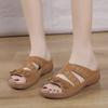 2024 летние женские босоножки на танкетке, ортопедические сандалии премиум-класса с открытым носком, винтажная нескользящая кожаная повседневная женская обувь на платформе в стиле ретро