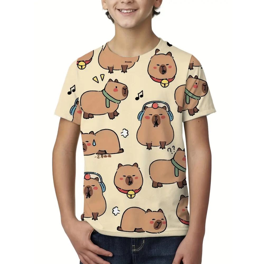 Cute Cartoon Capybara Graphic T Shirt Men Women Summer New Animal Capybara T-Shirts Casual Oversized Men's Tees Tops