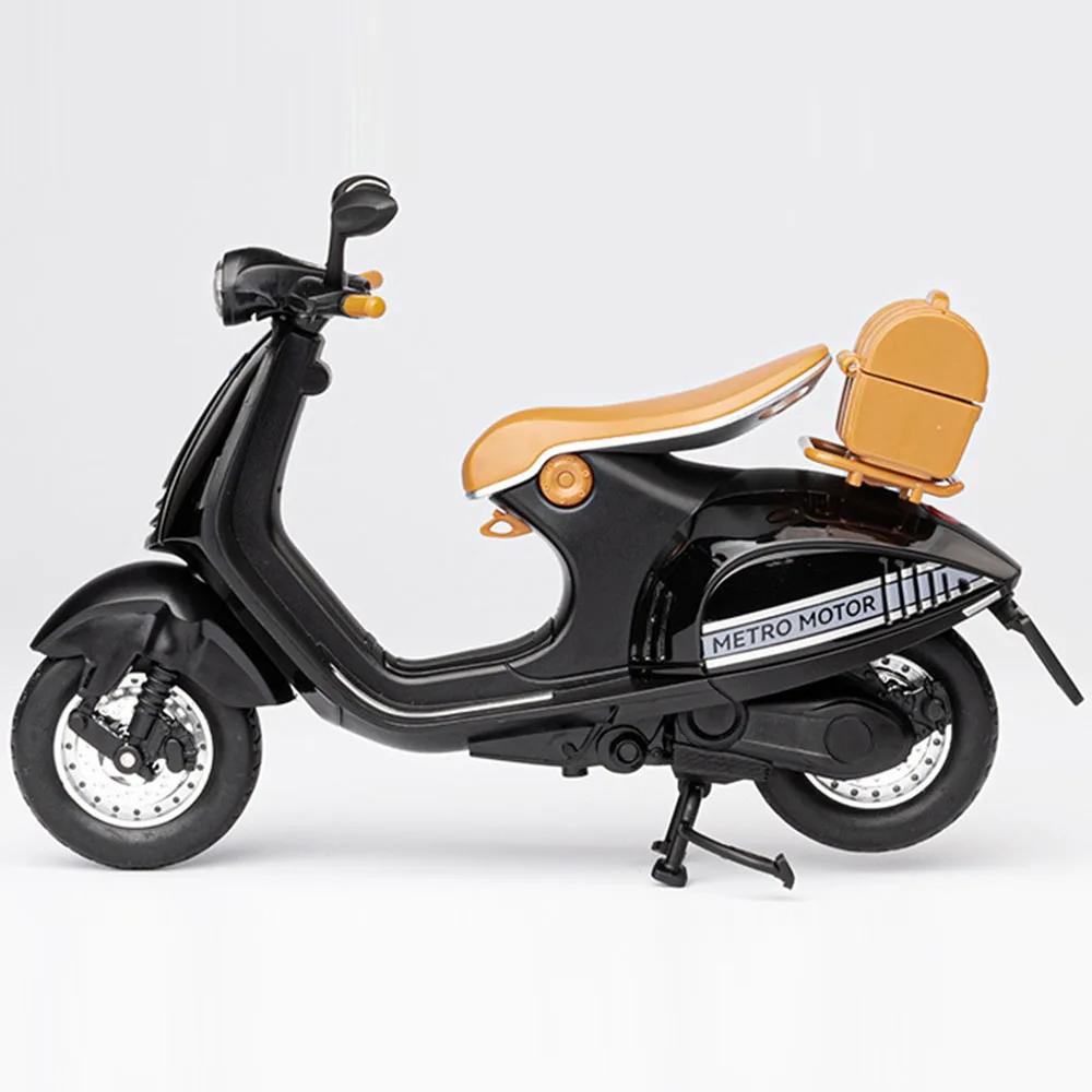 1:12 Vspa 946 Мотоцикл в ретро-стиле, игрушки-модели из сплава, литая машина, рулевое управление передним колесом, амортизация, транспортное средство для мальчиков, подарок