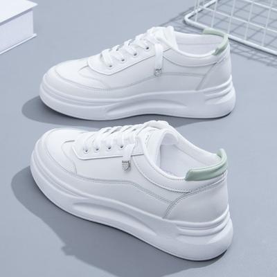 Простые модные кроссовки, женские осенние новые резиновые кексы с мягкой подошвой, утягивающие легкие белые туфли, женские смешанные партии