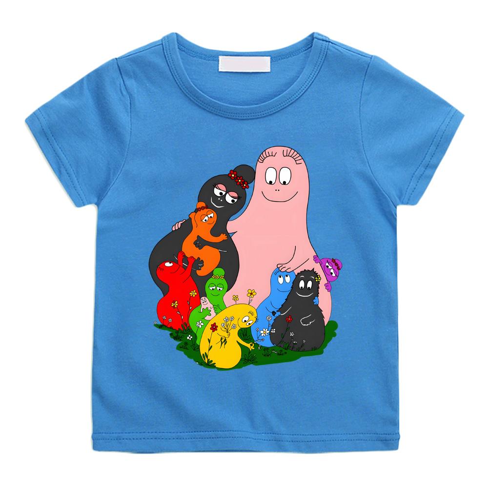 Barbapapa T-shirt 100%Cotton Camisetas Casual Soft Kawaii Cute Boys/ Girls Cartoon Tee-shirt Children Funko Cartoon Soft Tshirt