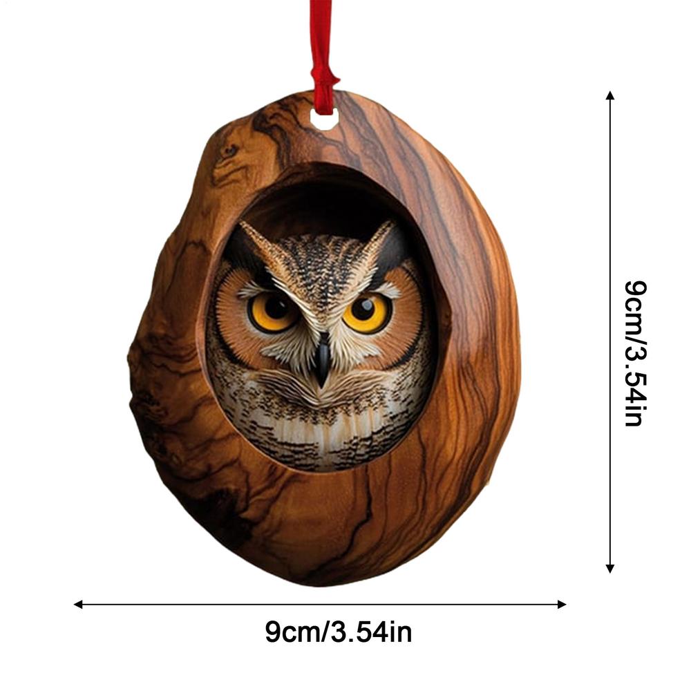 Christmas Raccoon Acrylic Pendant Owl Squirrel Bunny Bird  Acrylic Pendant Animal Christmas Ornament 2D Xmas Acrylic Pendant