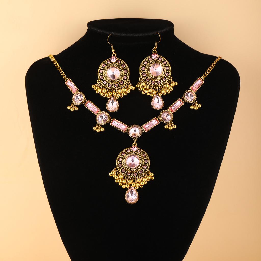 Bohemian Retro Tassel Necklace and Earring Set , Exotic Ethnic Style Jewelry for Women Daily Wear and Party