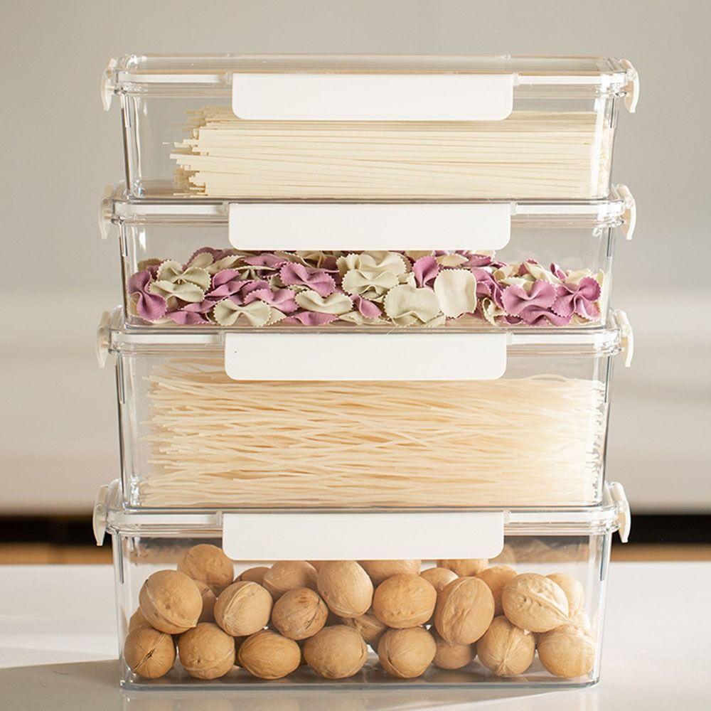 Sealed Pasta Storage Container Clear Plastic Fresh Keeper Box Spaghetti  Noodle Organizer  Fridge