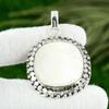Crown Chakra Cushion Scolecite Stone Ethnic Daughter Elegant Pendant 925 Silver