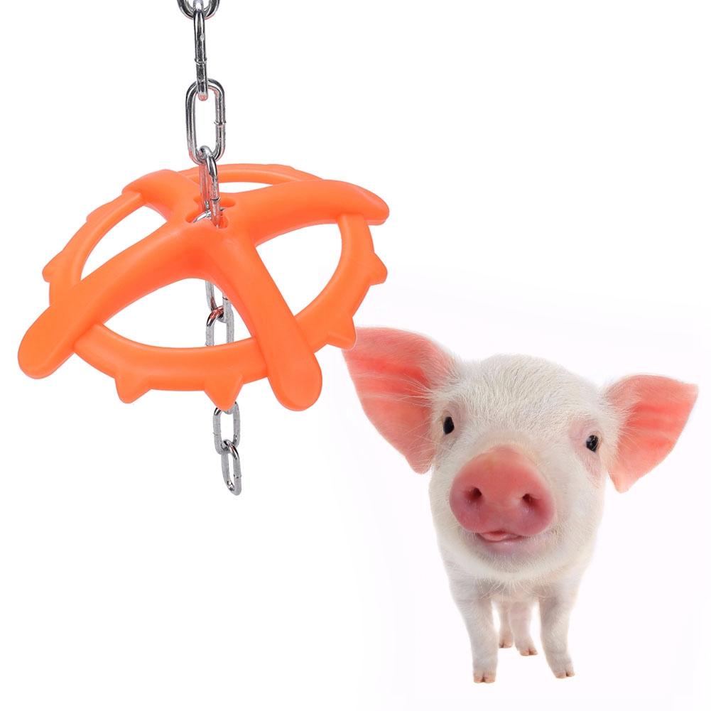 Plastic High Strength Hanging Chain Veterinary Food Appeal Farm Animals Piglet Chew Bite Toy