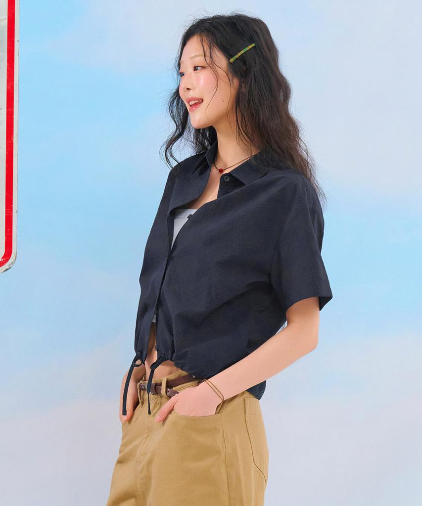 CHASECULT Women'S Seersucker Short Sleeve Shirt-Fbrg5574D04