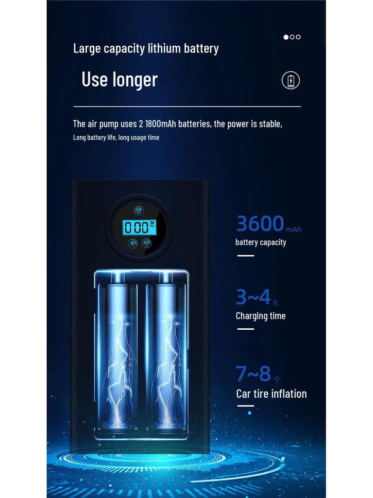 Беспроводной портативный цифровой автомобильный воздушный насос с трансграничной совместимостью