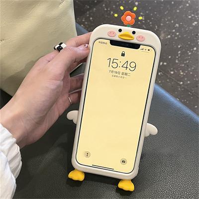 Японский милый силиконовый чехол с 3d мультяшной уткой для Iphone 14 13 12 11 Pro Xs Max X Xr 7 8 6 Plus Se 3 Kawaii защитный мягкий чехол