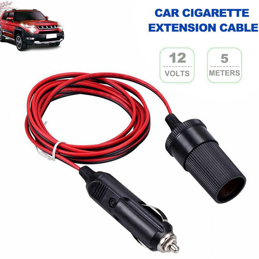 Car Cigarette Lighter Plug Connector Extension Cord Adapter Power Automotive 5M Universal Accessories N1T7