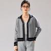 100% Sheep Wool Thickening Autumn and Winter Women's Color Contrasting V-neck Cardigan Woolen Sweater