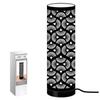 [Q9074] - Black 'Boho' Fabric Tube Lamp (ginkgo Biloba) - 63x20 Cm