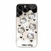 Черно-белый чехол Hello Kitty для iPhone 13, 15, 16 и 17 Pro Max - Милый и простой дизайн