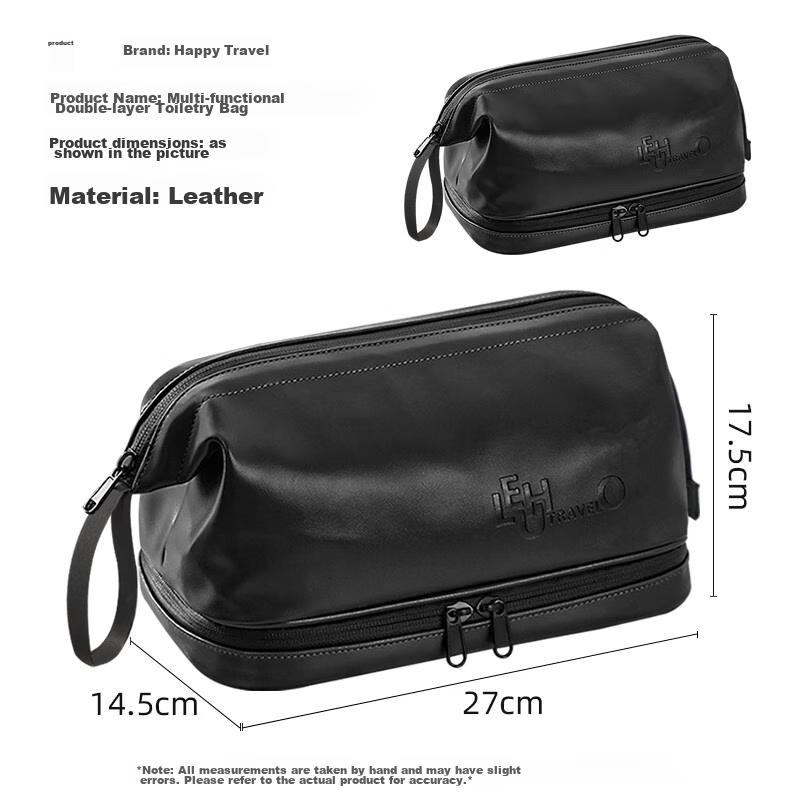 Toiletry Bag for Men, Business Travel Cosmetic Organizer, Portable Wet And Dry Separation, High-End Leather Toiletry Pouch