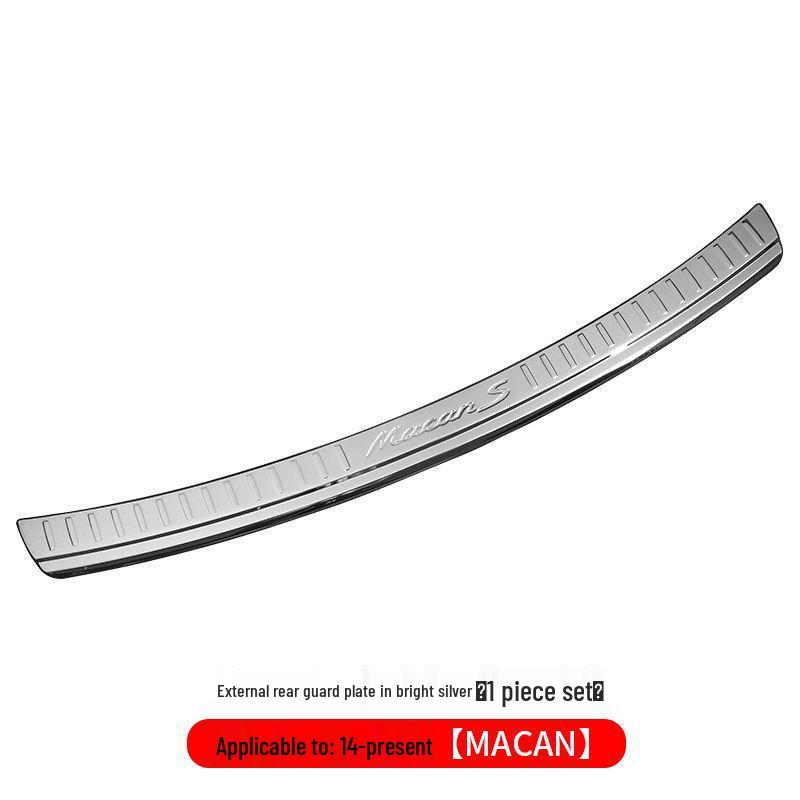 Stainless Steel Trunk Sill Strips for Porsche Macan & Cayenne Rear Bumper Interior Mods