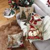 Short Plush Christmas Pillow Cover 45x45cm Sofa Cushion Cover  Xmas Home Decoration