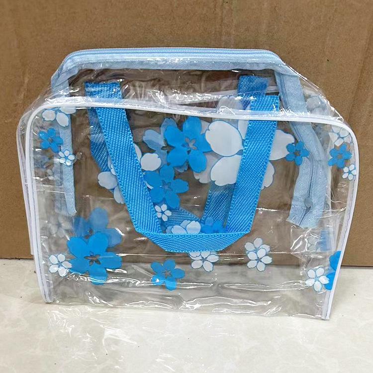 Waterproof Transparent Travel Toiletry Cosmetic Bag - Large Capacity, Durable, Portable, Handheld Storage for Women