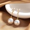 Elegant 18K Gold Plated Pearl Tassel Butterfly Stud Earrings for Women