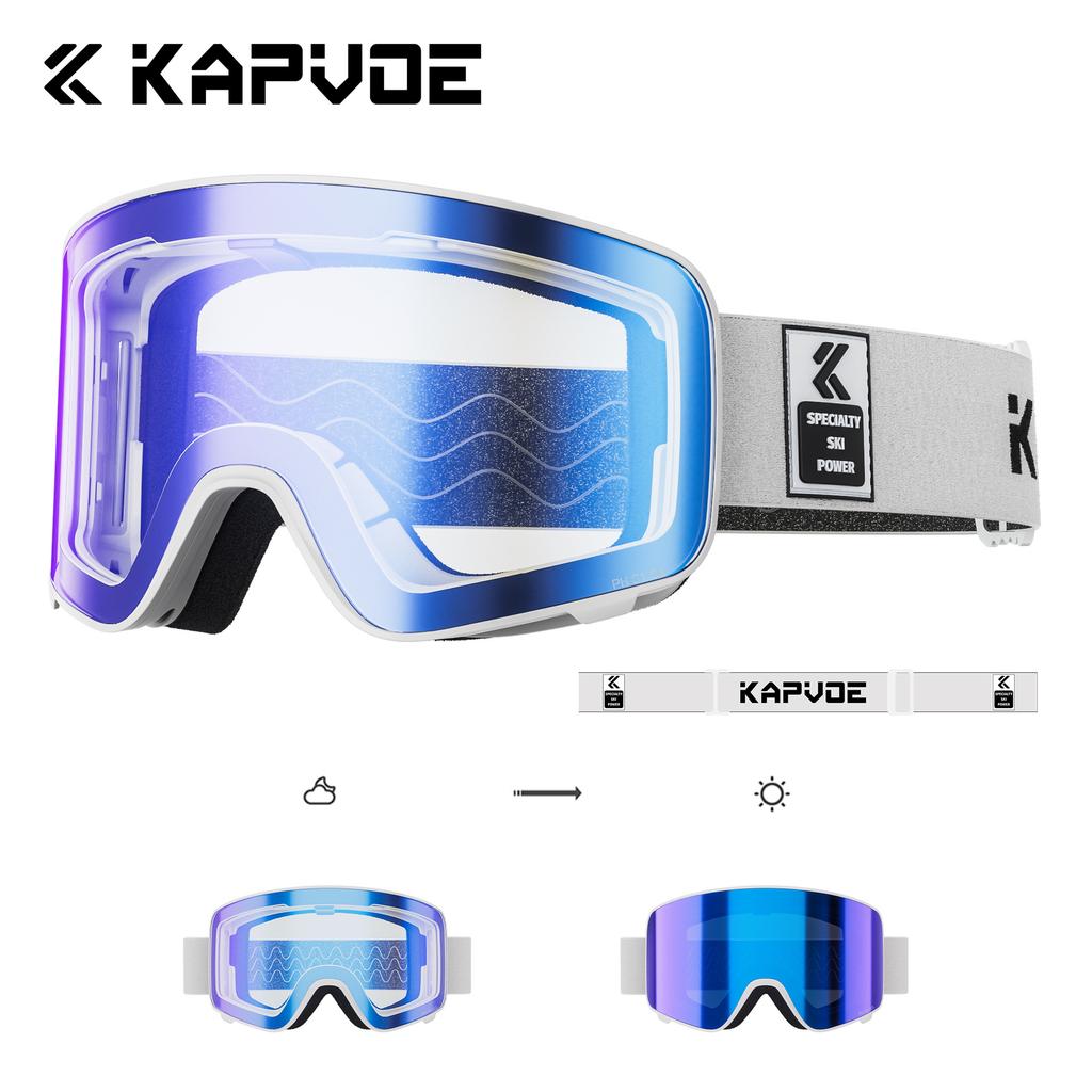 Kapvoe Ice Wings KAPVOE Ski goggles for outdoor sports, anti-fog, for snow, single and double board skiing, windproof