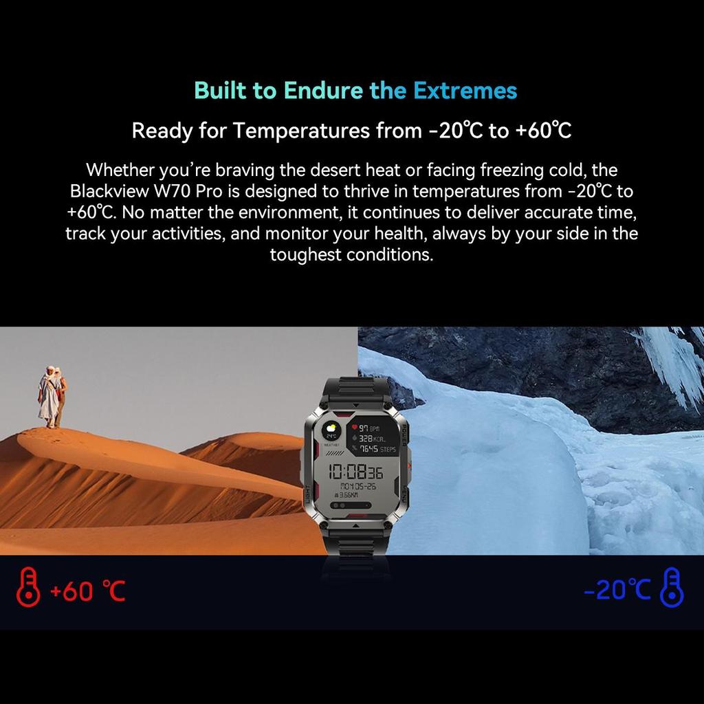Blackview Умные часы W70Pro, 2,01" HD-экран, аккумулятор 900 мАч, более 120 спортивных режимов, водонепроницаемость IP68