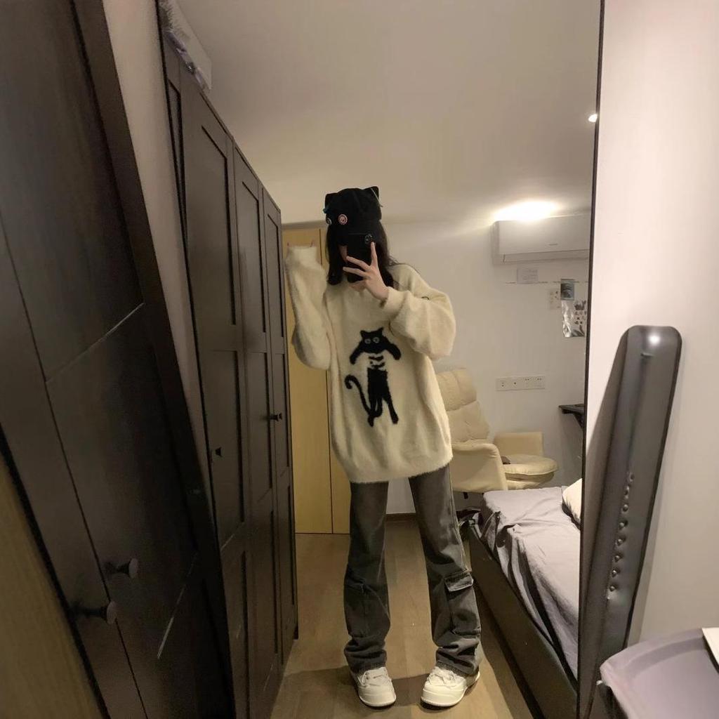 Женский свитер оверсайз в ленивом стиле из мягкого трикотажа - Теплый, удобный пуловер с круглым вырезом