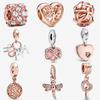 Rose Gold Infinity Heart Dangle Woven Bead Fit Fashion Charms 925 Sterling Silver Beads Bracelet Diy Jewelry 2020 Collection