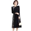 Mom's 2025 Spring Chinese Style Cheongsam: Elegant Long Dress for Middle-Aged Women
