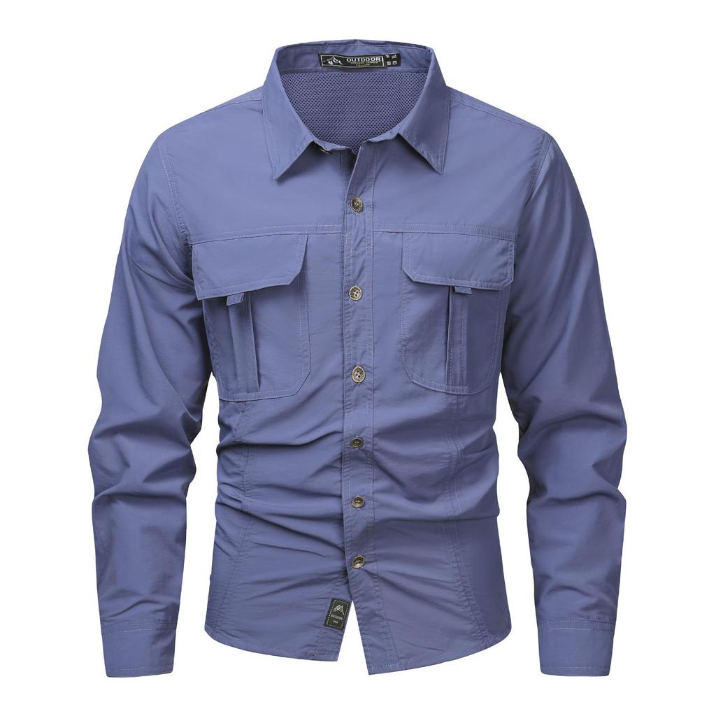 Мужская быстросохнущая рубашка с длинным рукавом и защитой от солнца, с ледяным эффектом, для весны/лета, для активного отдыха и рабочей одежды, доступна в больших размерах.