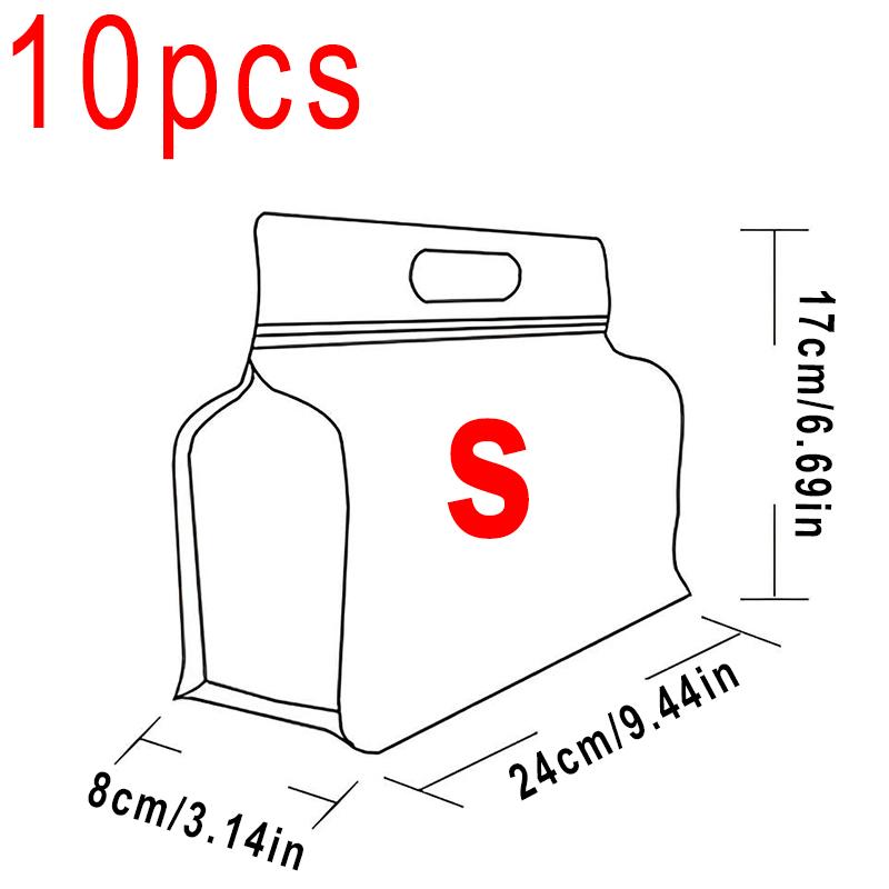10 шт. Портативная герметичная многоразовая сумка для корма для домашних животных, прозрачная упаковка, сумки для переноски, кухонные принадлежности, свежая упаковка