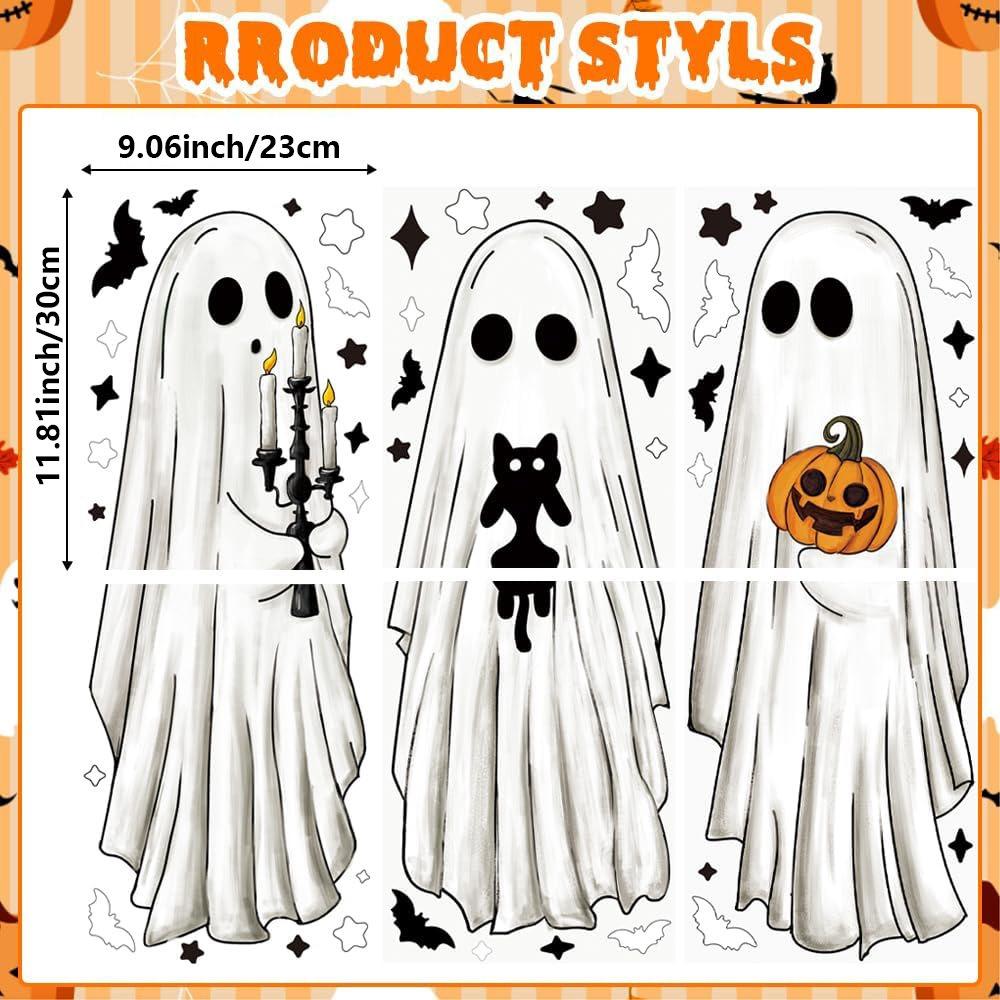 Cartoon Ghost Static Sticker Multicolor Window Stickers Ghost Stickers Shopwindow Ornament