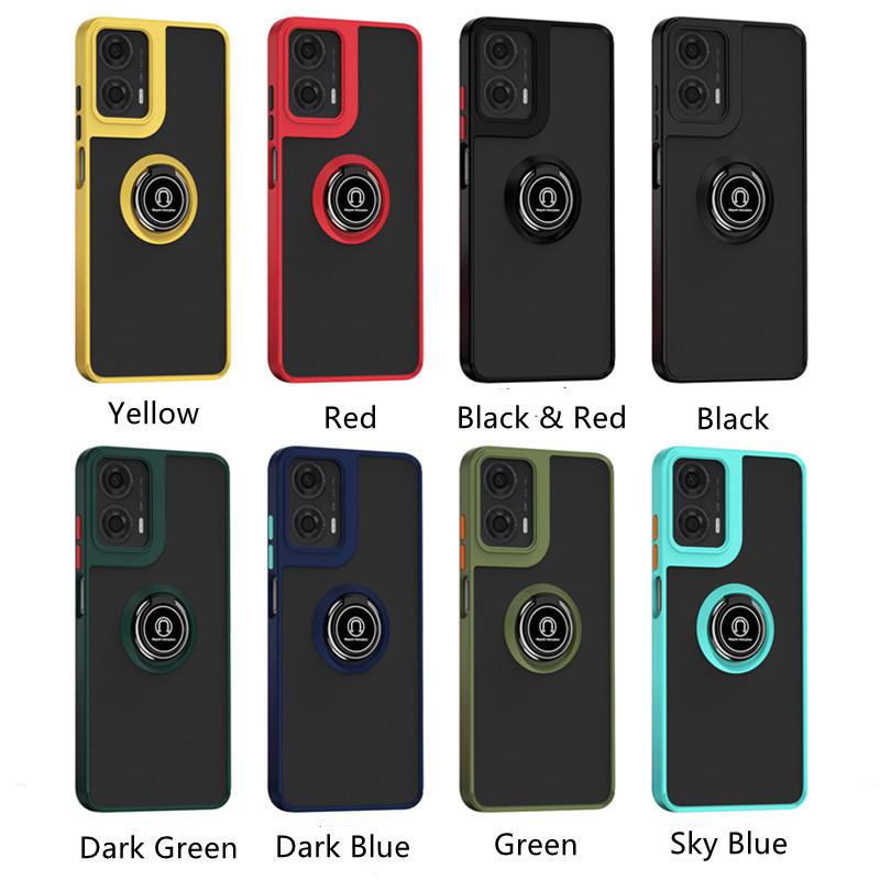 Матовый бронированный чехол для Motorola Moto G35 G55 G85 5G G04 G04S G24 G34 G54 G84 Edge 50 Pro E14 Чехол с кольцом-подставкой Coque Fundas
