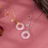 S925 Серебряный Xiangrui Chalcedony Безопасная пряжка Ожерелье Женский Ruyi Xiangyun Fu Brand Niche Круглый кулон