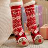 Winter Warm Socks Women Penguin Plush Soft Female Non Grip Floor Slippers Short Sock Fuzzy Fluffy Deer Elk Bear Christmas Gift