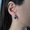 Серебряные серьги с топазом Лондон Блю 2.369ct, фианитами (2204886)