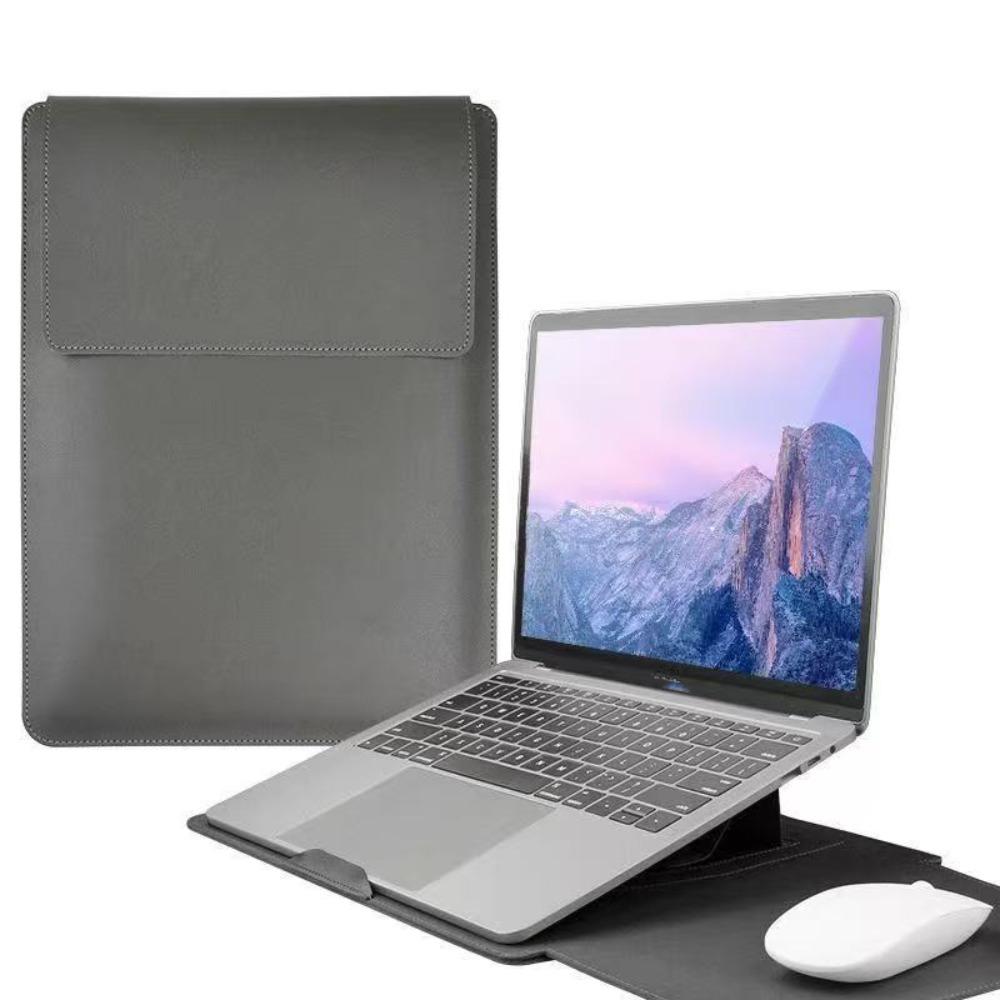 PU Leather 14 Inch Laptop Sleeve Bag Adjustable Waterproof Laptop Sleeve Case Ultra-thin Stain-resistant Laptop Stand Office