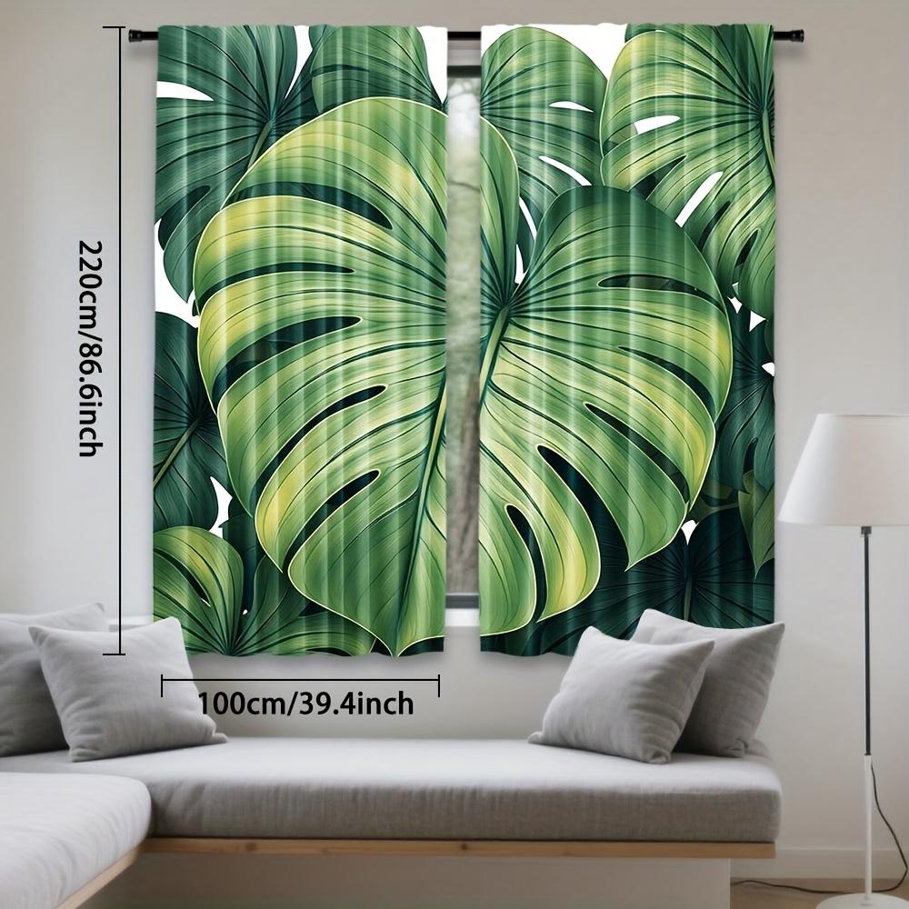 2 шт. Шторы с тропическим узором - Полиэстер Светофильтрующие с карманной петлей для штанги для гостиной Спальни Офиса - Художественные H