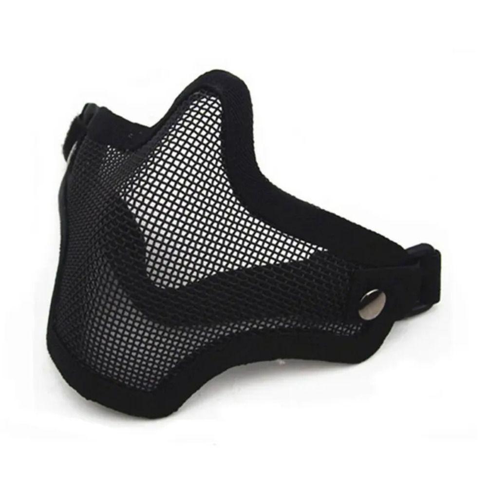 Adjustable Half Face Wire Mask Carbon Steel Steel Mesh Mask Metal Face Mask  Outdoor Sports