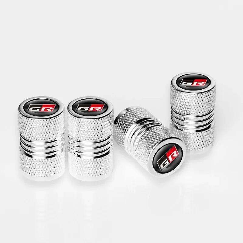 4PCs car GR sport wheel tire stem air valve caps for Toyota Gazoo Racing gr86 Prado Prado Avensis plugs Auto Accessories OO3