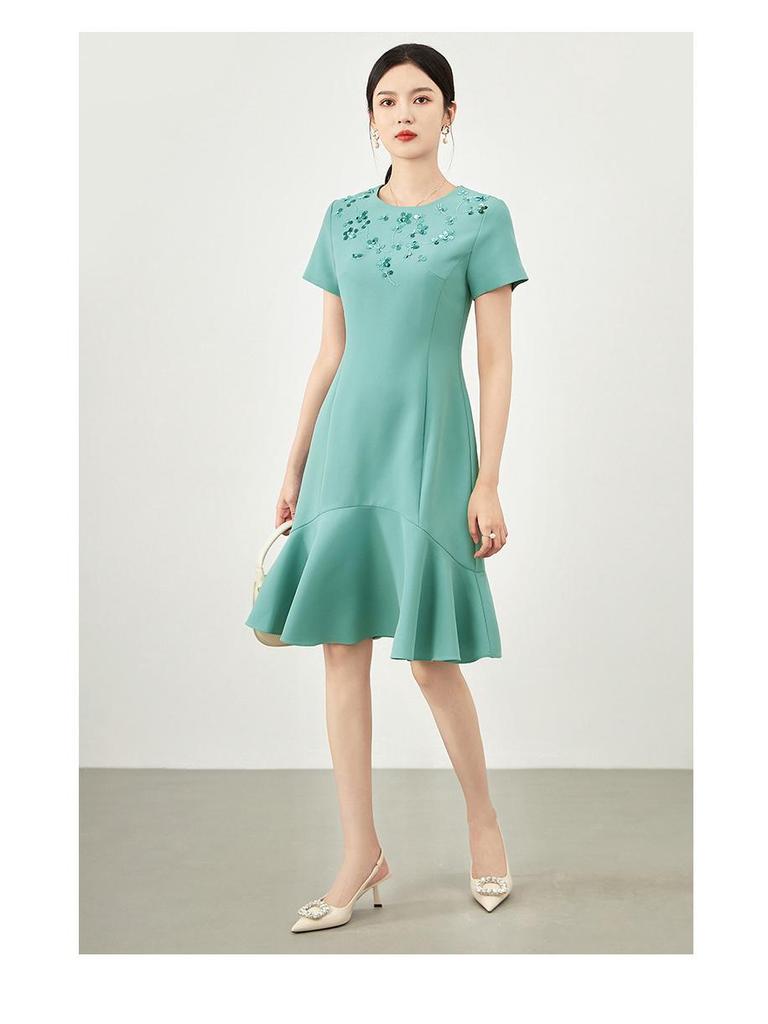 Летнее 2024 года облегающее женское платье со стразами и бриллиантами