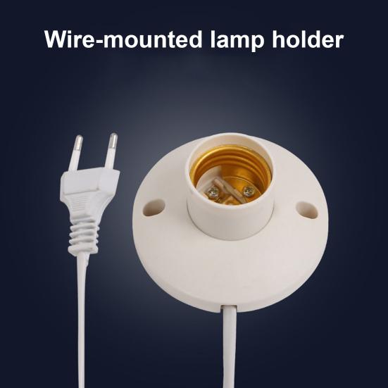 Патрон для лампы E27 с вилкой ЕС и кабелем Огнестойкий патрон для освещения дома Патрон для винтовой лампы Основание для DIY светильника Запасная часть