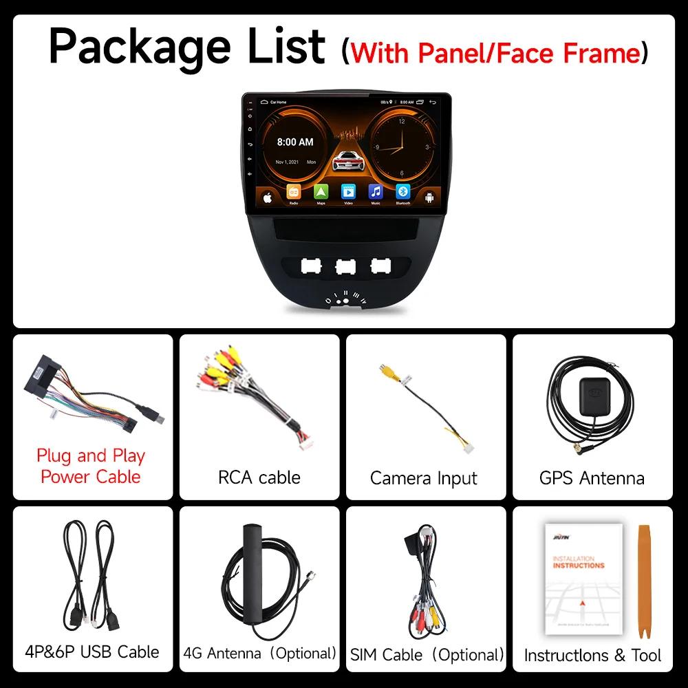 JIUYIN Android Автомагнитола Мультимедийный плеер Стерео Для Peugeot 107 Toyota Aygo Citroen C1 2005-2014 Navi Беспроводной Carplay Авто