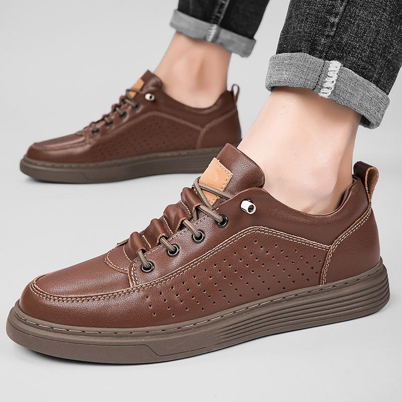 Fashion Genuine Leather Men's Shoes High Quality Sneakers for Men Handmade Italian Business Casual Shoes Outdoor Sport Skateboard Shoes