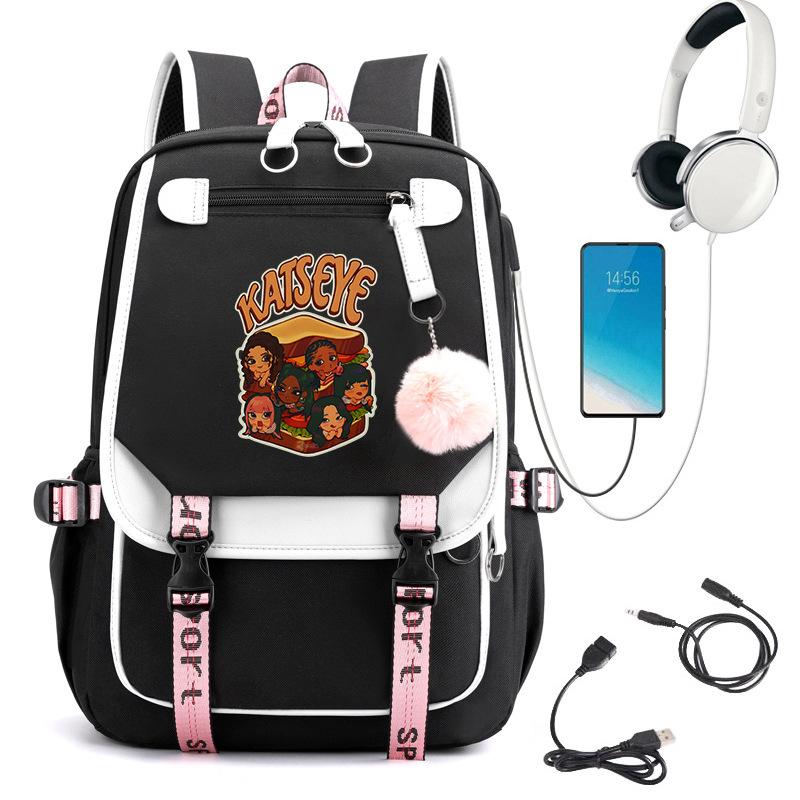 KATSEYE School Backpack for Students Fashion Laptop Daypack Lightweight Water-Resistant Large Capacity 60123-16