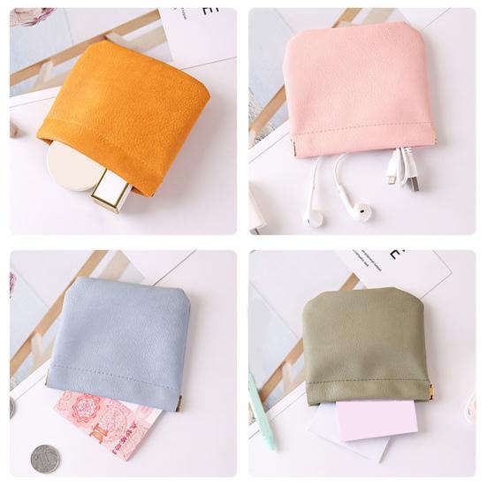 12 шт. Косметичка из искусственной кожи на кнопке, мини-косметичка, водонепроницаемая сумка для хранения, портативная самозапечатывающаяся сумка