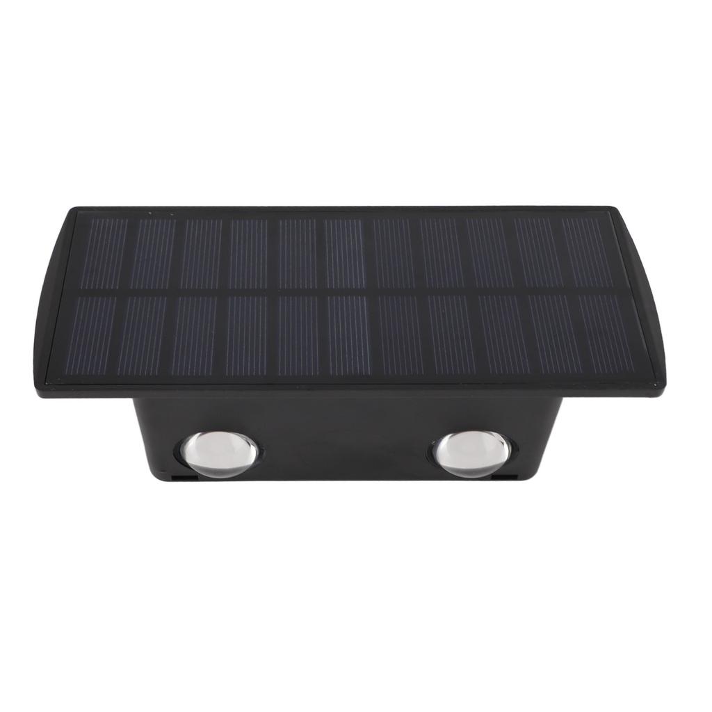 Solar Outdoor Wall Lights IP65 Waterproof Double Headed Solar Wall Sconce for Garden Steps Warm Light