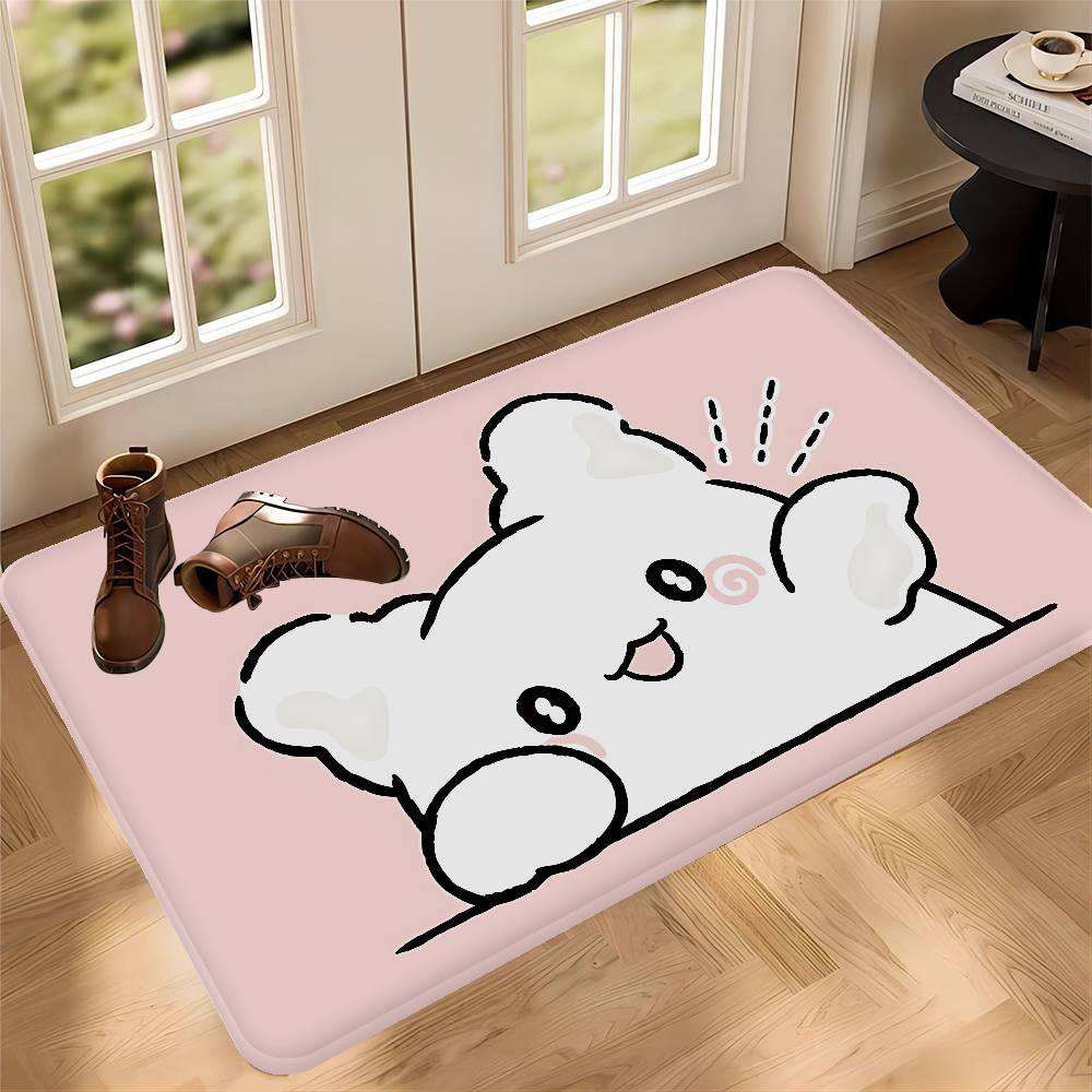 H-Hanamaru Obake Room Mats Anti-slip Absorb Water Long Strip Cushion Bedroon Mat Household Carpets