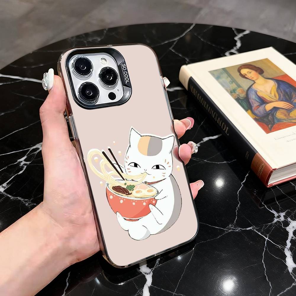 Чехол для телефона Natsumes Book N-Nyanko s-sensei для iPhone 17,16,15,14,13,12,11 Plus,Pro Max, Цветной Серебристый Чехол для телефона Funda Cover