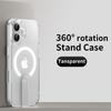KEYSION 360 Скрытая Металлическая Подставка Магнитный Чехол для Magsafe для iPhone 17 Pro Max Air Прозрачный Матовый Ударопрочная Задняя Крышка Телефона